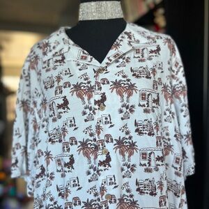 C&C California Brown and White Graphic Shirt